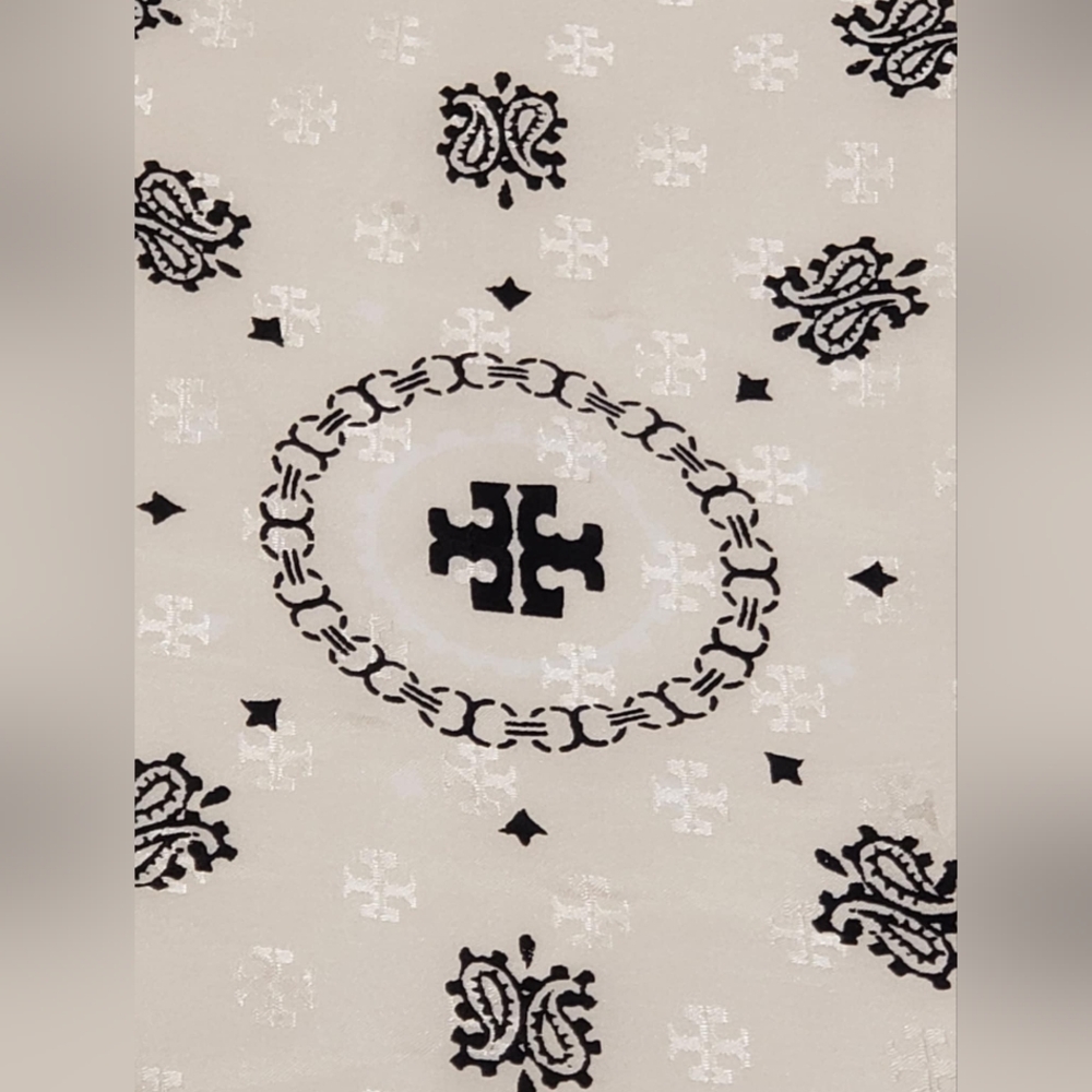 Authentic Tory Burch Patchwork Print Silk Scarf - image 7